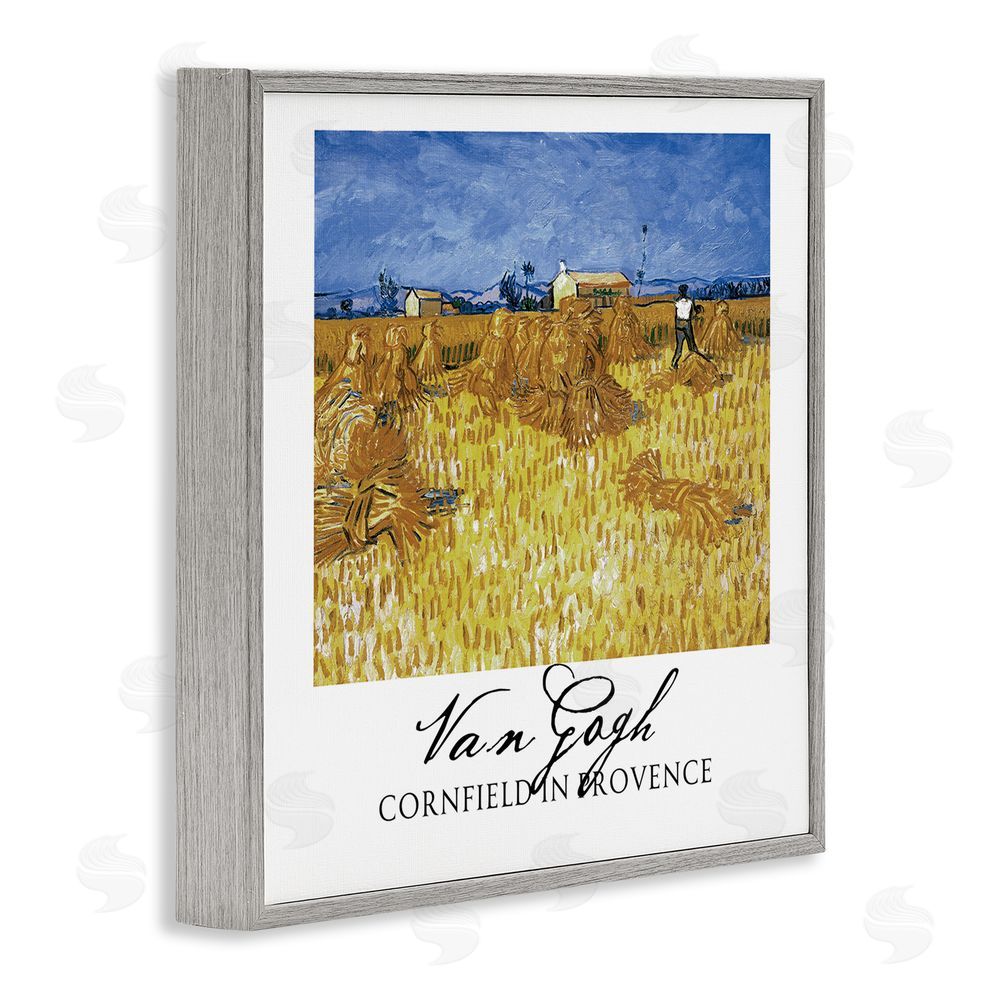 Vintage Hustle Van Gogh Cornfield Provence Gray Framed Giclee Wall Art Print
