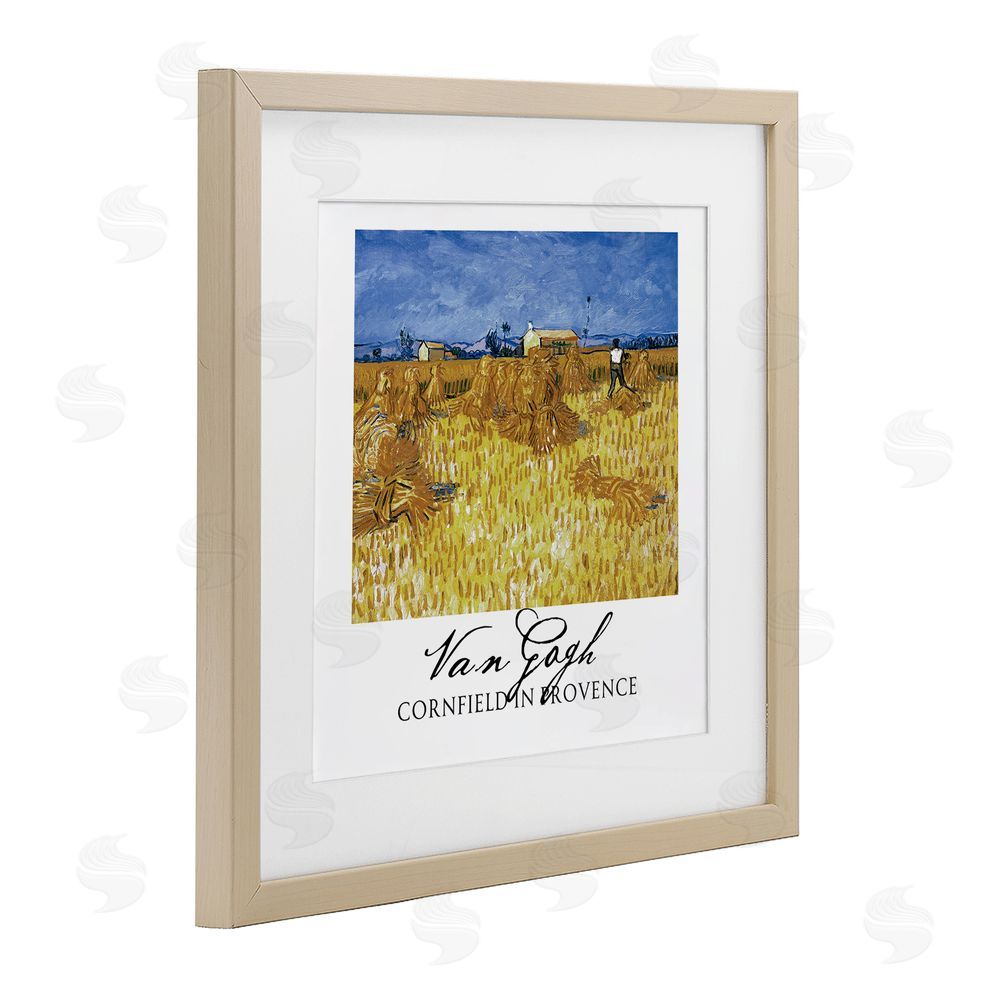 Vintage Hustle Van Gogh Cornfield Provence Brown Framed Print Under Glass Wall Art
