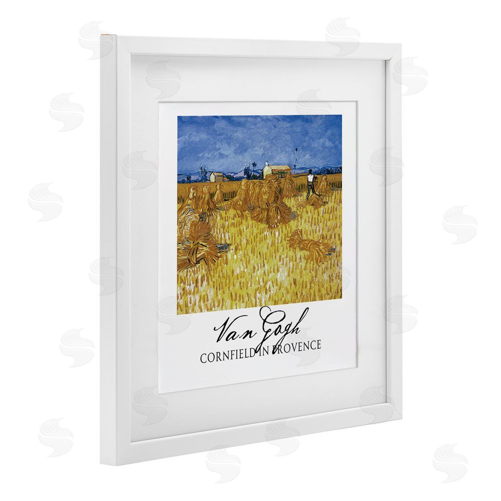 Vintage Hustle Van Gogh Cornfield Provence White Framed Print Under Glass Wall Art