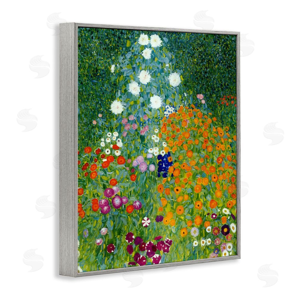 Vintage Hustle Farm Garden Classic Klimt Gray Framed Giclee Wall Art