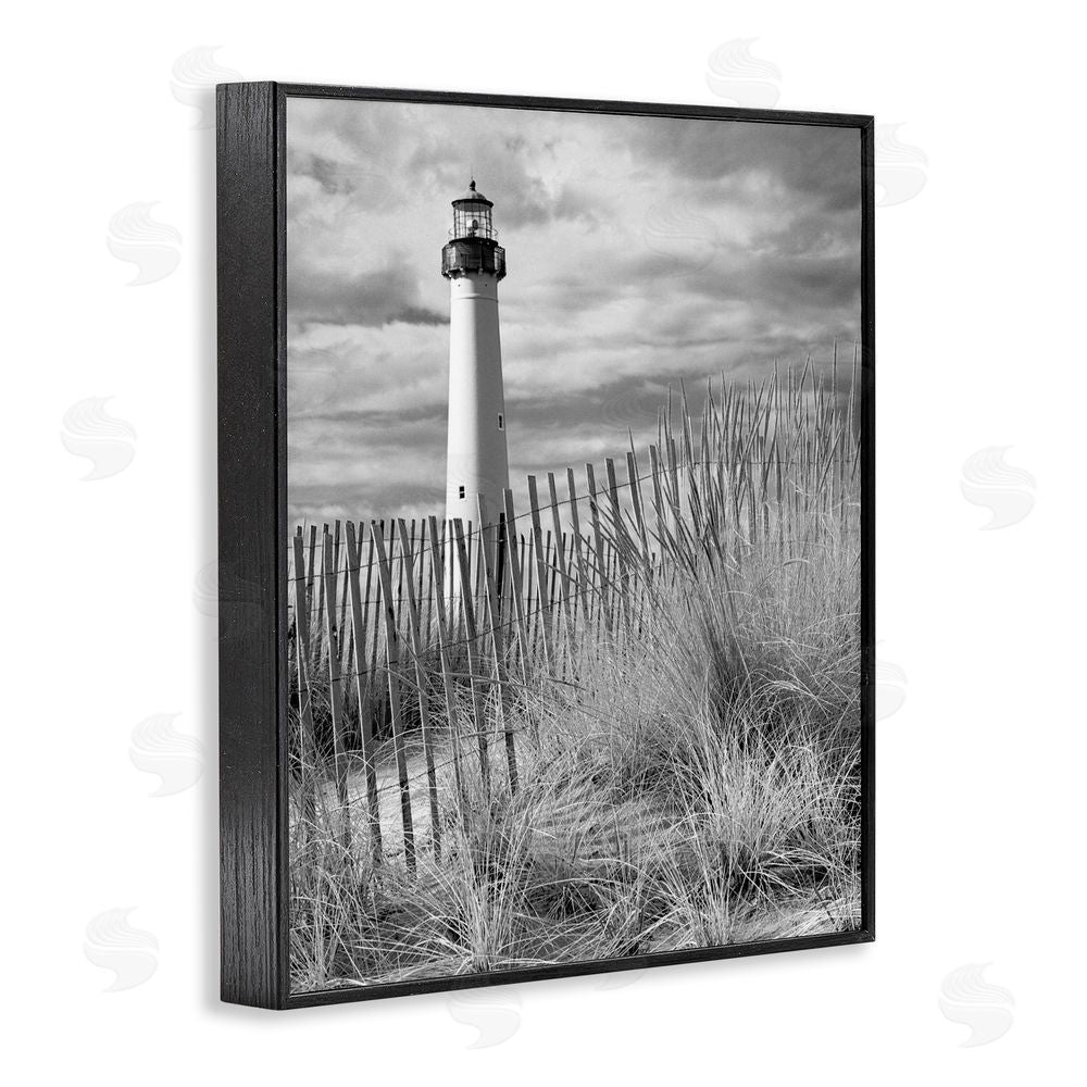 MJ Photography Cape May Lighthouse View Black Framed Giclee Wall Art Print