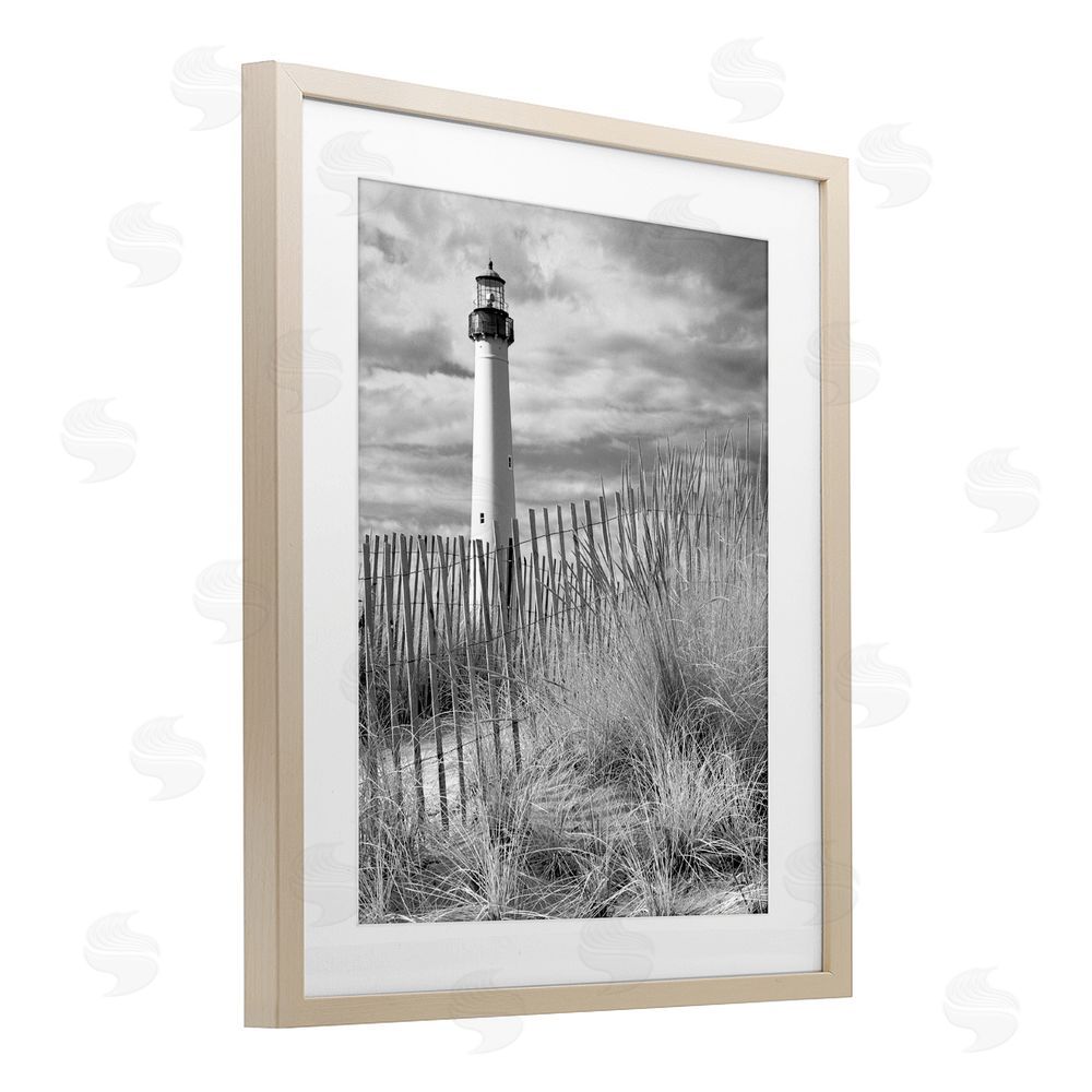 MJ Photography Cape May Lighthouse View Brown Framed Print Under Glass with Matting Wall Art