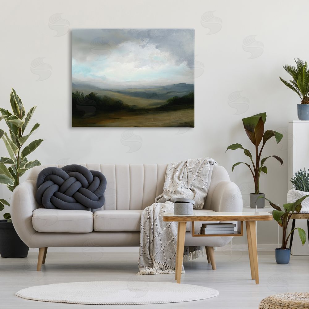 Annabelle Hall Refreshed Quiet Rolling Hills Stretched Canvas Wall Art in Room