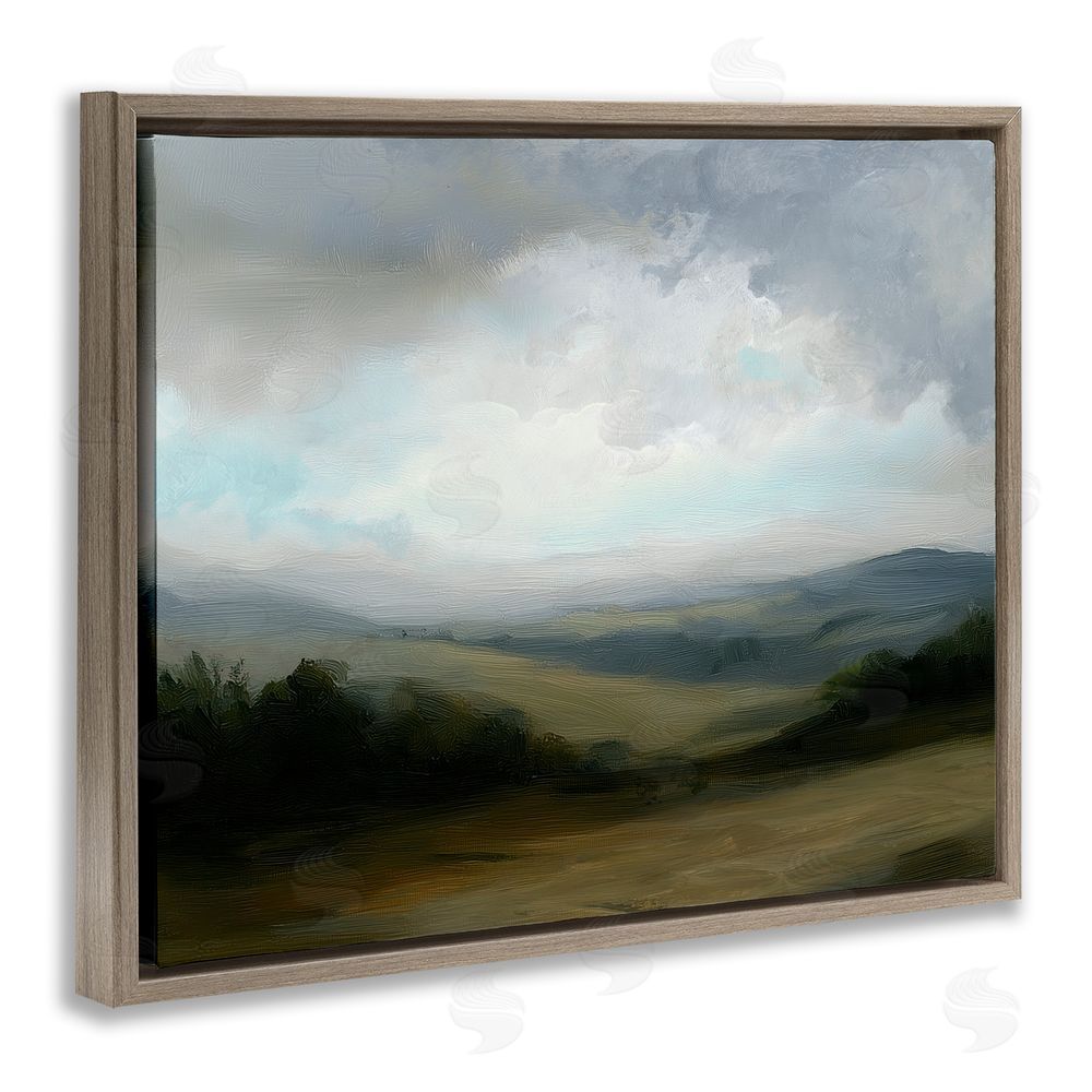 Annabelle Hall Refreshed Quiet Rolling Hills Brown Floating Framed Canvas Wall Art