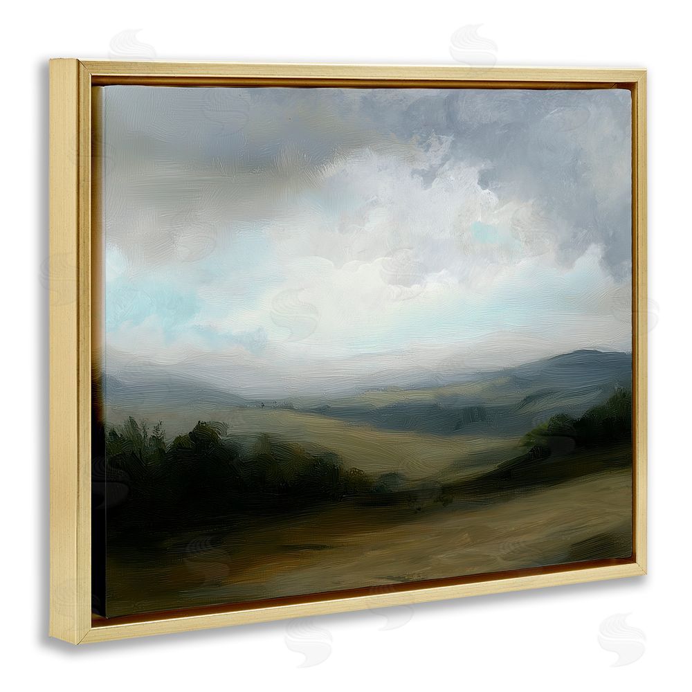 Annabelle Hall Refreshed Quiet Rolling Hills Gold Floating Framed Canvas Wall Art