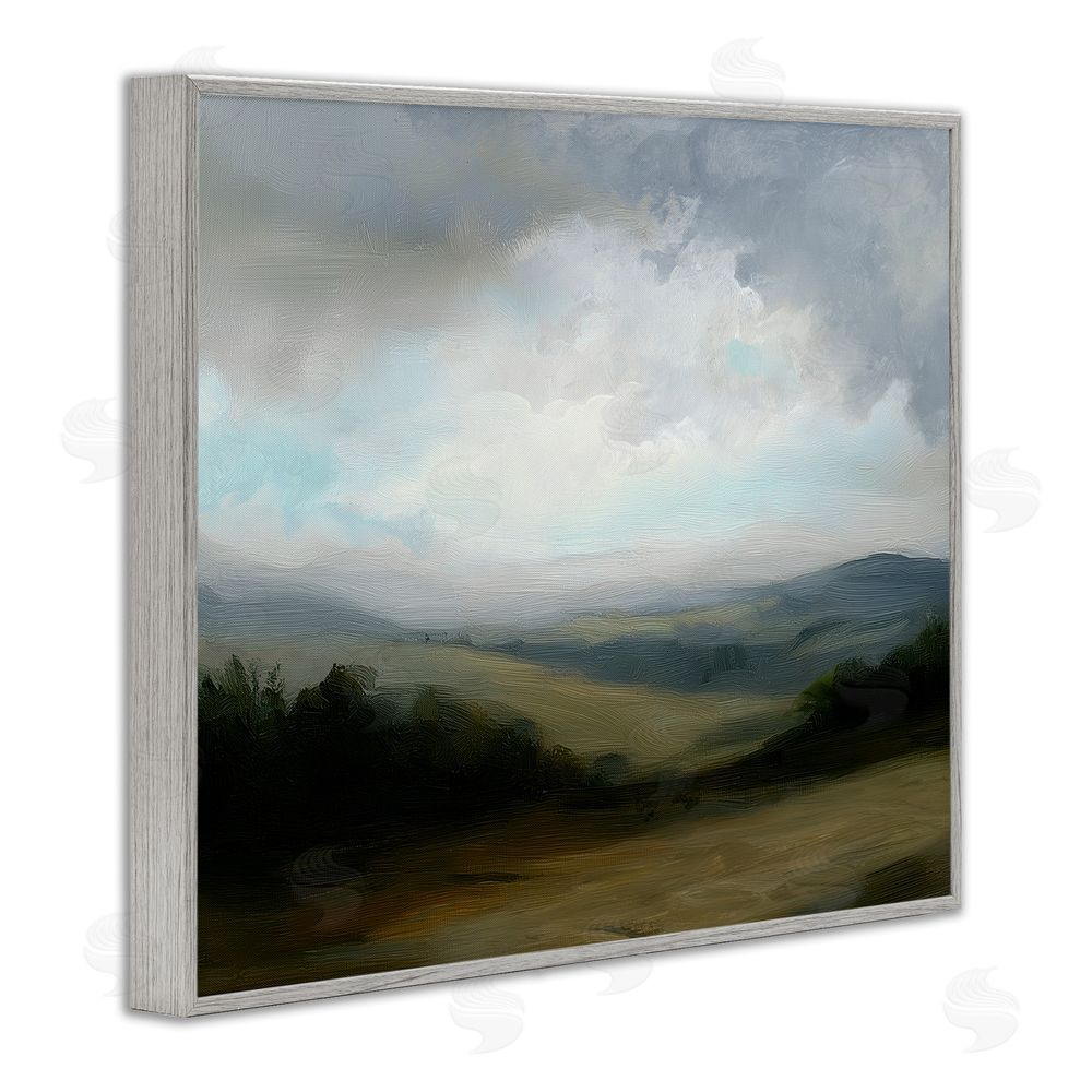 Annabelle Hall Refreshed Quiet Rolling Hills Gray Framed Giclee Wall Art