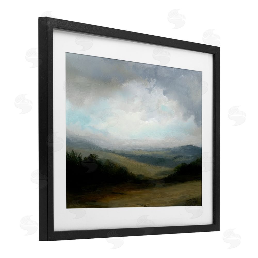 Annabelle Hall Refreshed Quiet Rolling Hills Black Framed Print Under Glass Wall Art