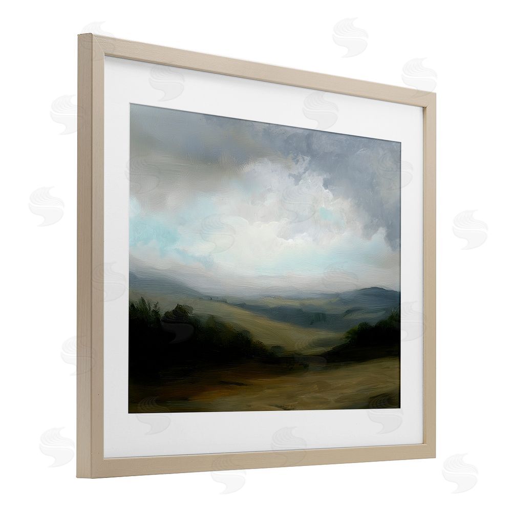 Annabelle Hall Refreshed Quiet Rolling Hills Brown Framed Print Under Glass Wall Art