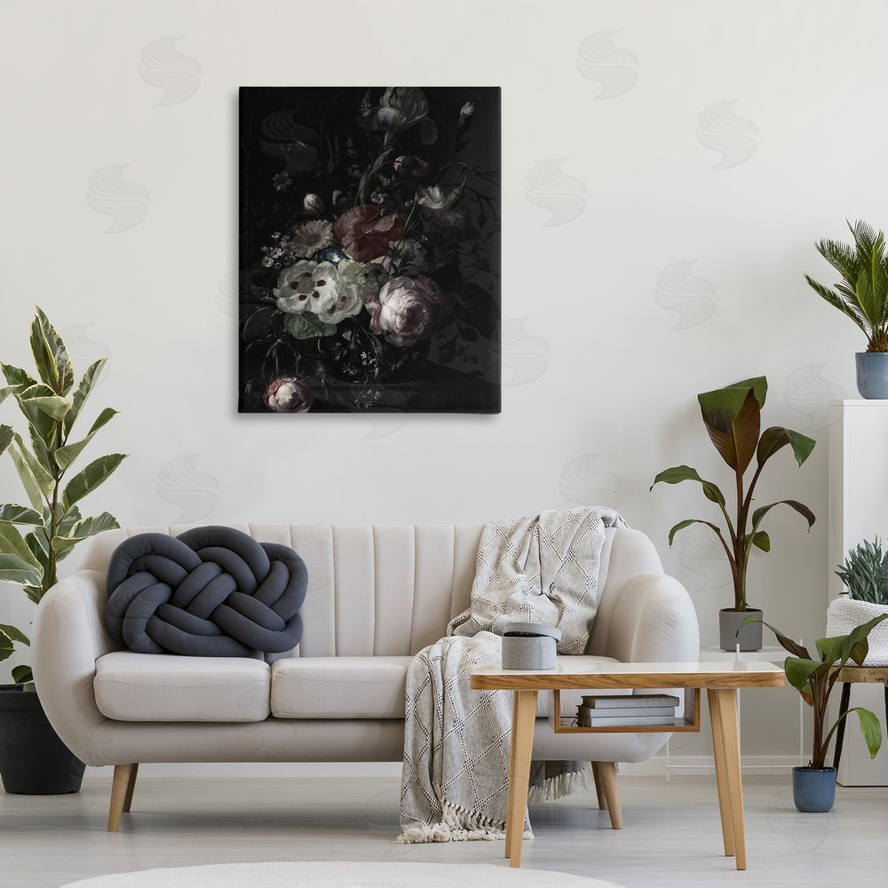 Annabelle Hall Dark Arrangement of Flowers Canvas Art on Wall