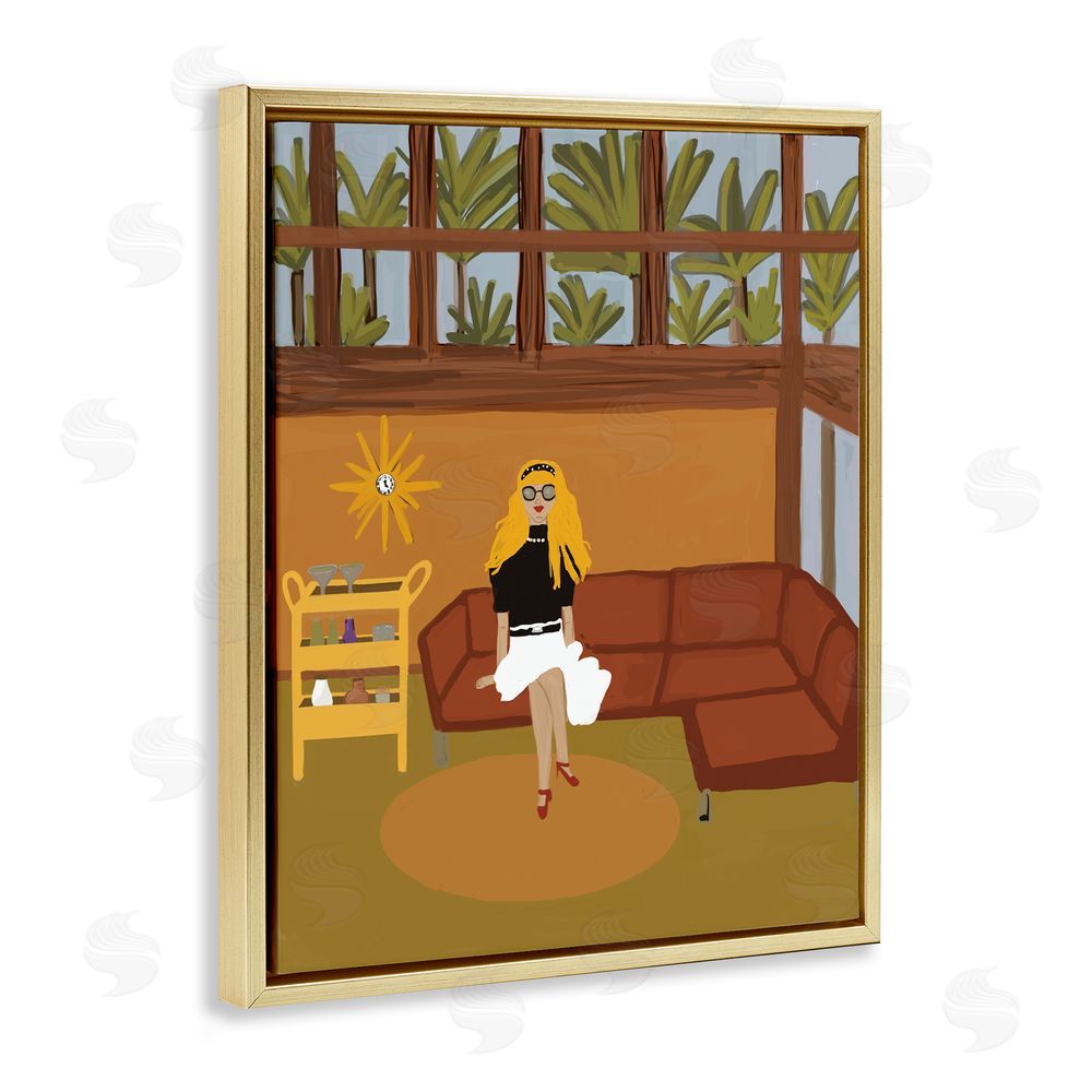 Kristal Clifford Living The Girl Life Gold Floating Framed Canvas Wall Art