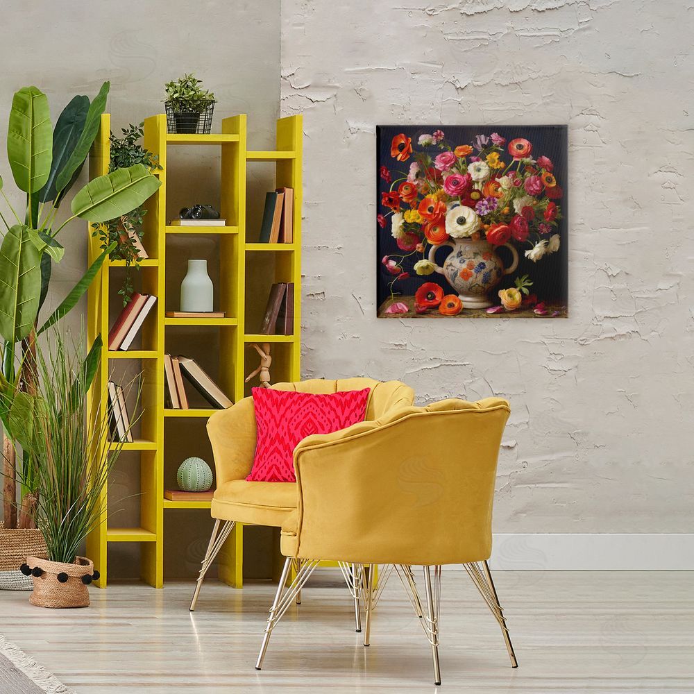Lazar Studio Harmonious Bouquet Composition Stretched Canvas Wall Art in Room