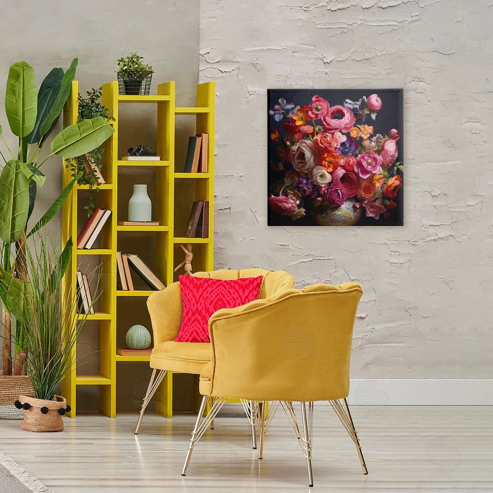 Lazar Studio Harmonious Composition of Florals Stretched Canvas Wall Art in Room