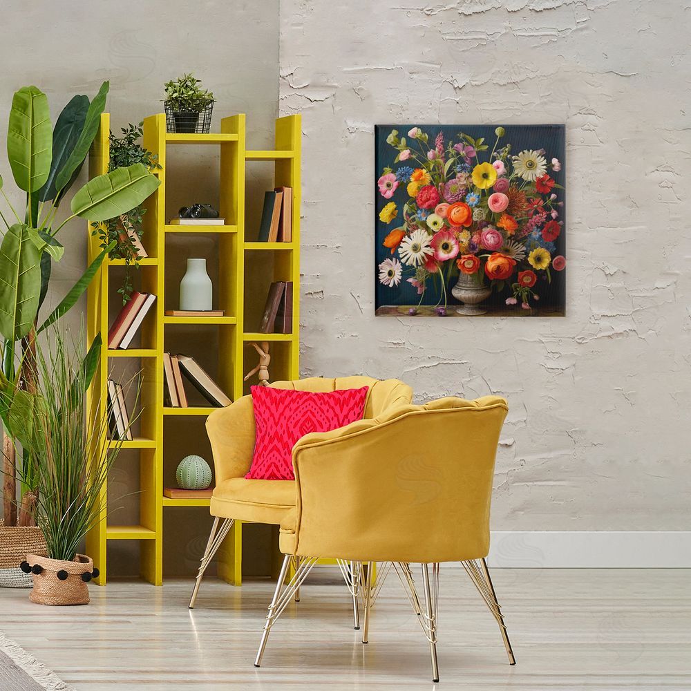 Lazar Studio Harmonious Garden Bouquet Stretched Canvas Wall Art in Room