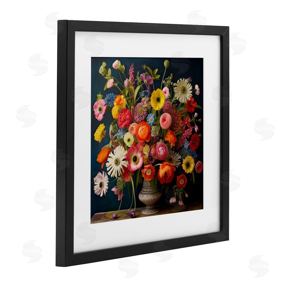 Lazar Studio Harmonious Garden Bouquet Black Framed Print Under Glass Wall Art