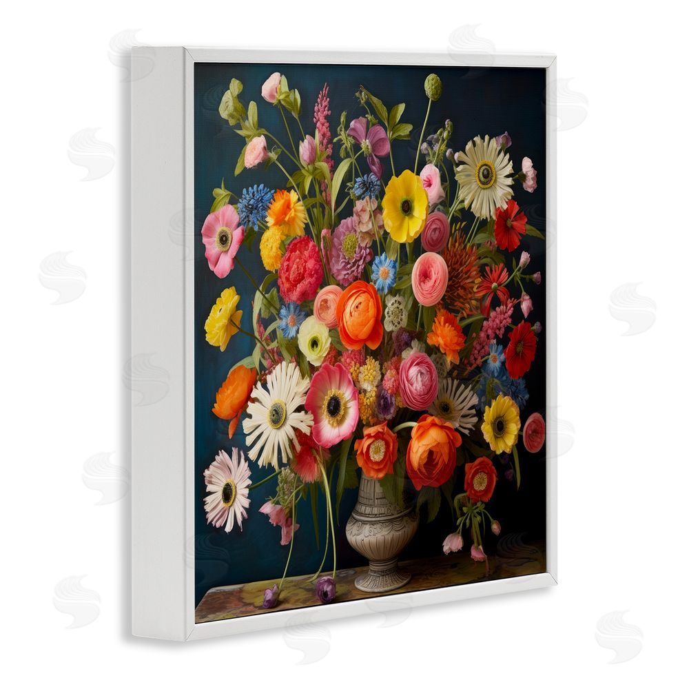 Lazar Studio Harmonious Garden Bouquet White Framed Giclee Wall Art