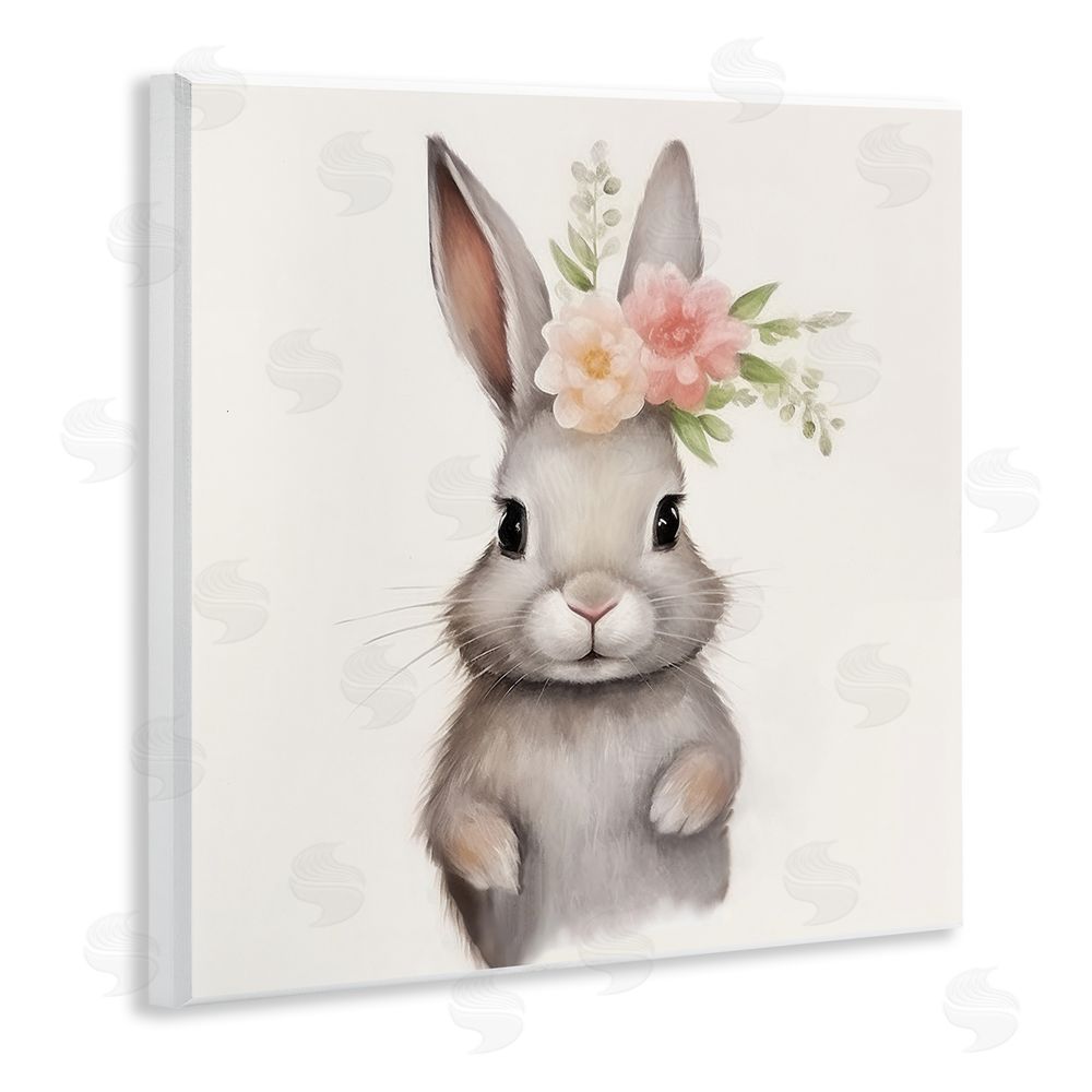 Lazar Studio Sweet Floral Crowned Bunny Wall Plaque Printed Art
