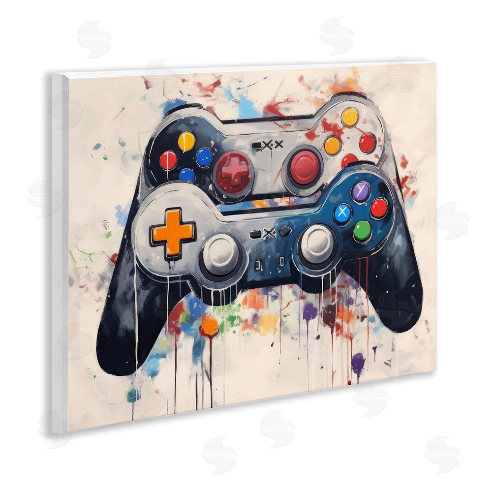 Lazar Studio Joystick Journeys Controller Duo Wall Plaque Home Decor Art Print