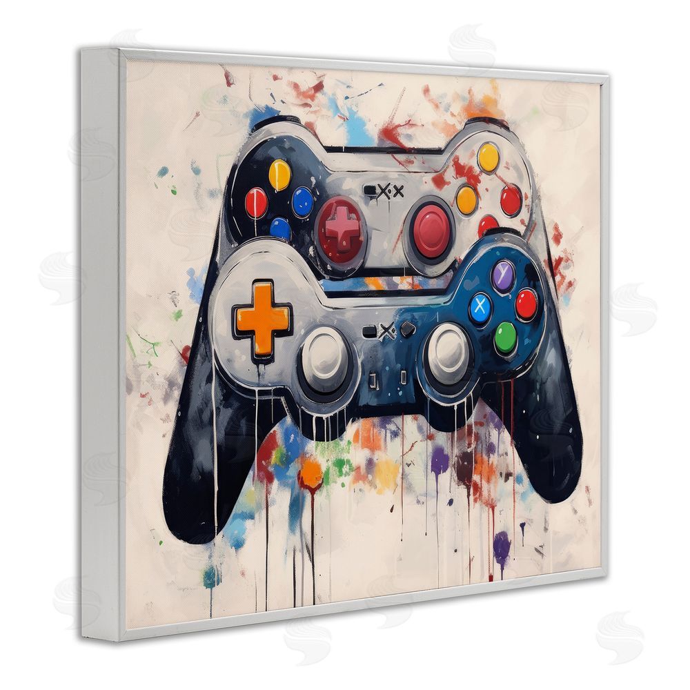 Lazar Studio Joystick Journeys Controller Duo White Framed Giclee Wall Art