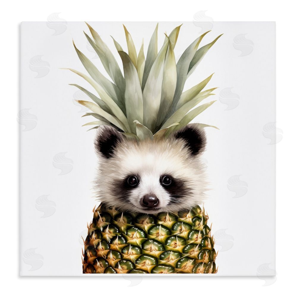 Lazar Studio Pineapple Panda Cub Stretched Canvas Wall Art