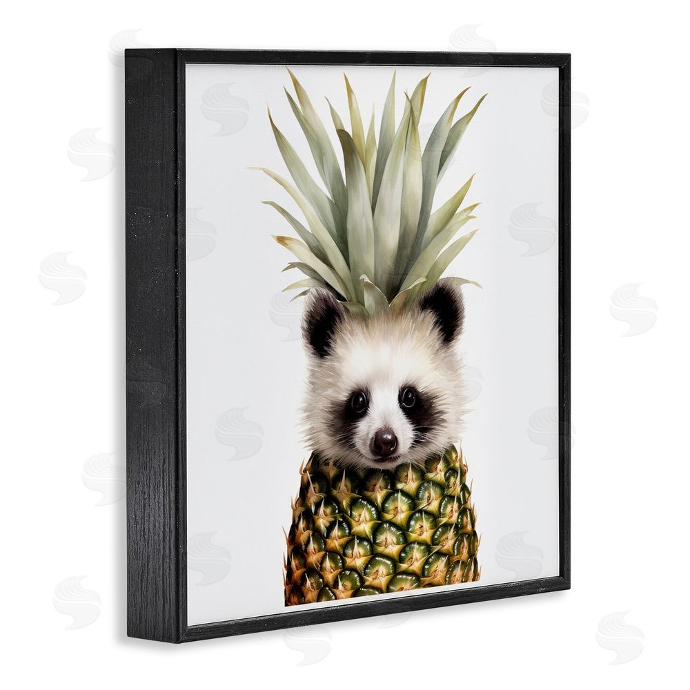 Lazar Studio Pineapple Panda Cub Black Framed Giclee Wall Art