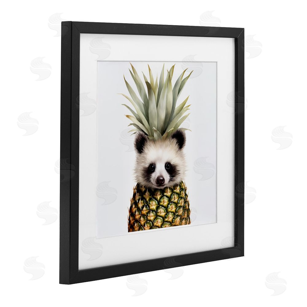 Lazar Studio Pineapple Panda Cub Black Framed Print Under Glass Wall Art