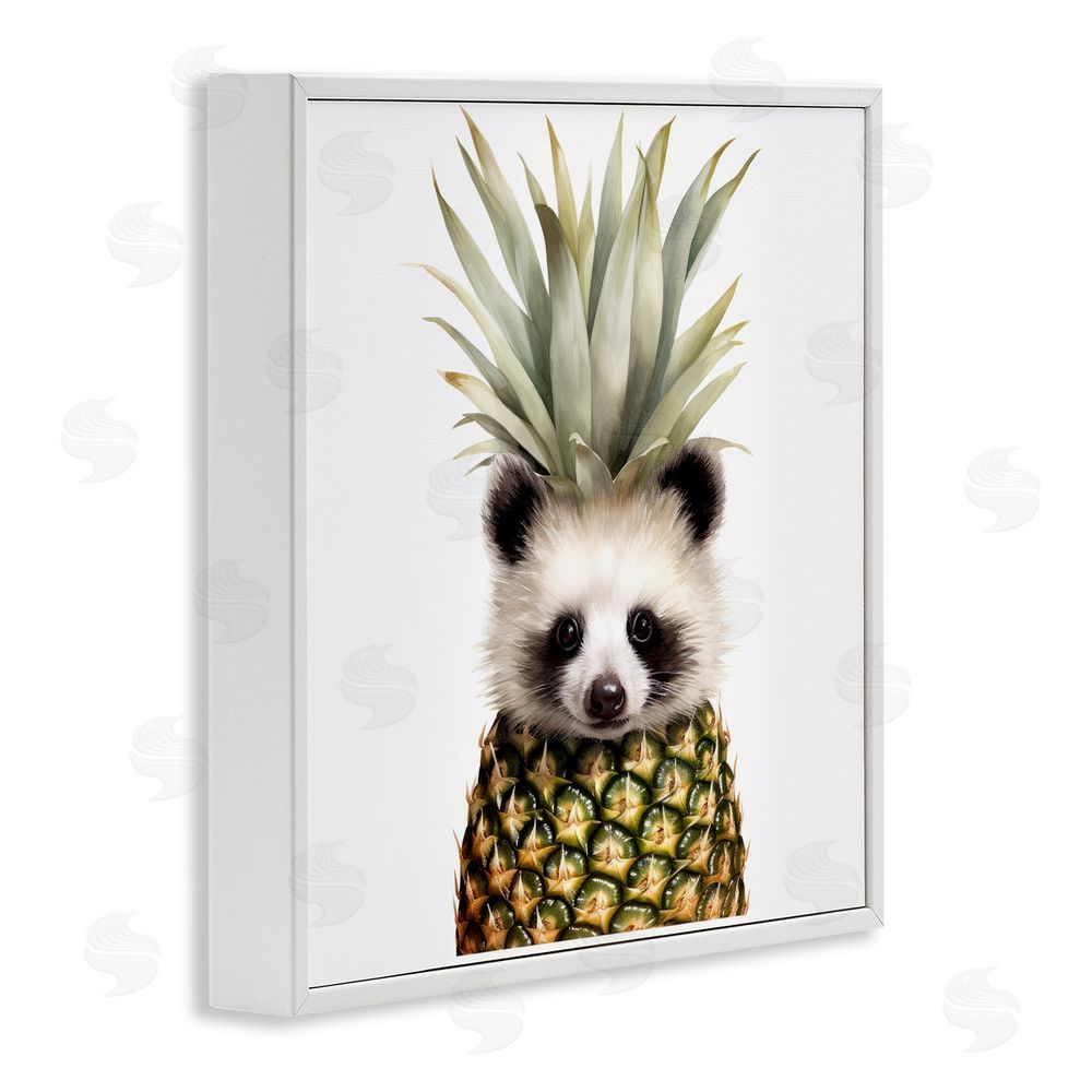 Lazar Studio Pineapple Panda Cub White Framed Giclee Wall Art