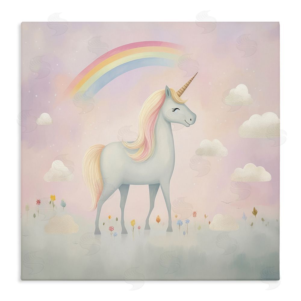 Lazar Studio Mystical Unicorn Dreams in Pastel Stretched Canvas Wall Art