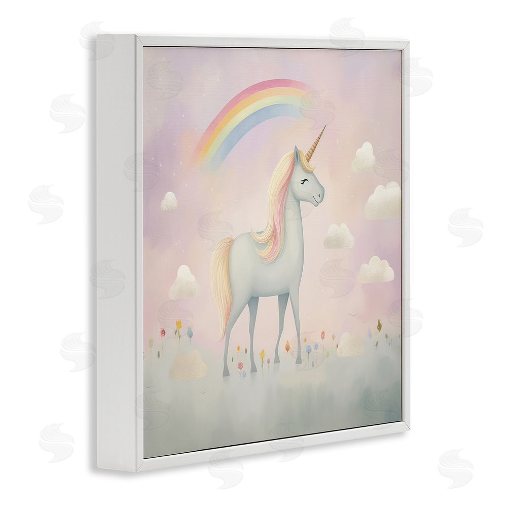Lazar Studio Mystical Unicorn Dreams in Pastel White Framed Giclee Wall Art
