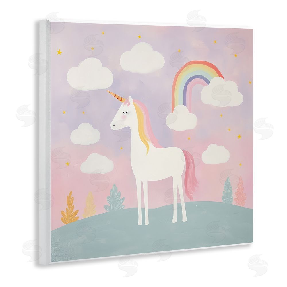 Lazar Studio Mystical Unicorn with Rainbow & Clouds Wall Plaque Home Decor Art Print