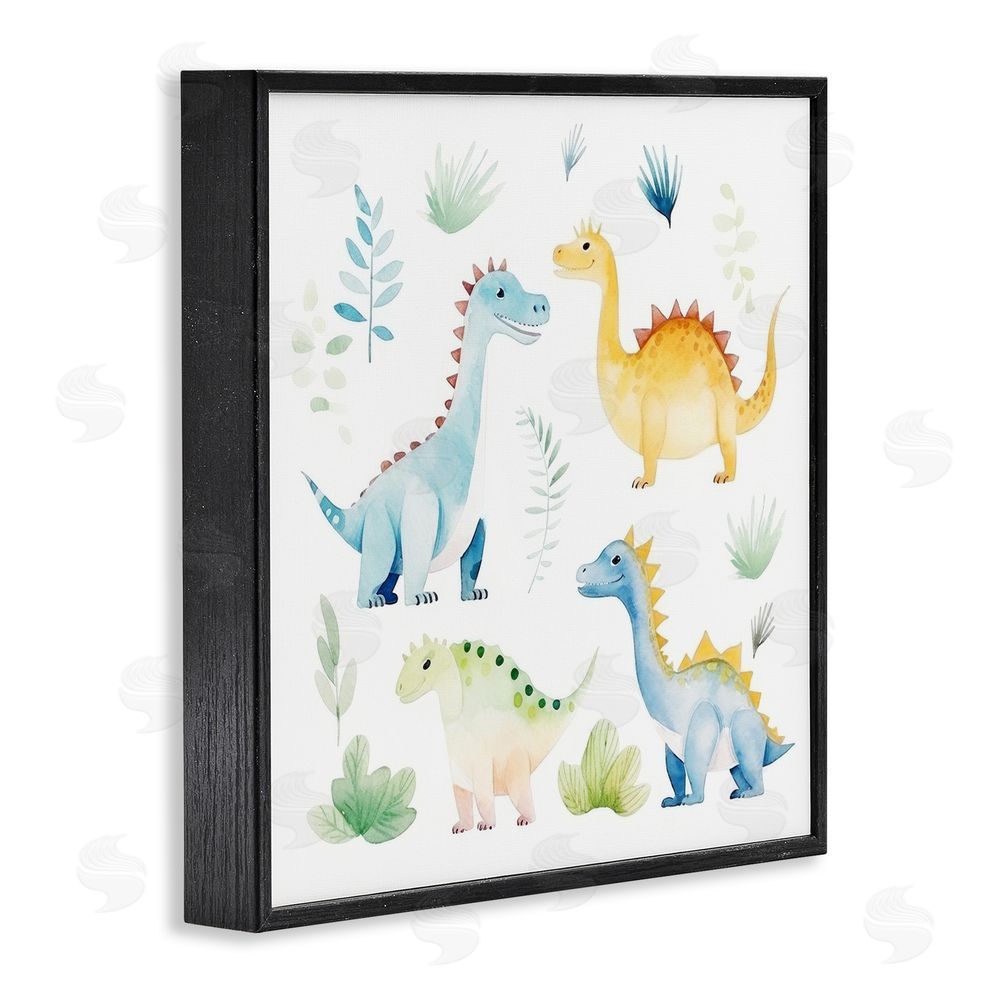 Lazar Studio Playful Dinosaur Wonderland Black Framed Giclee Wall Art