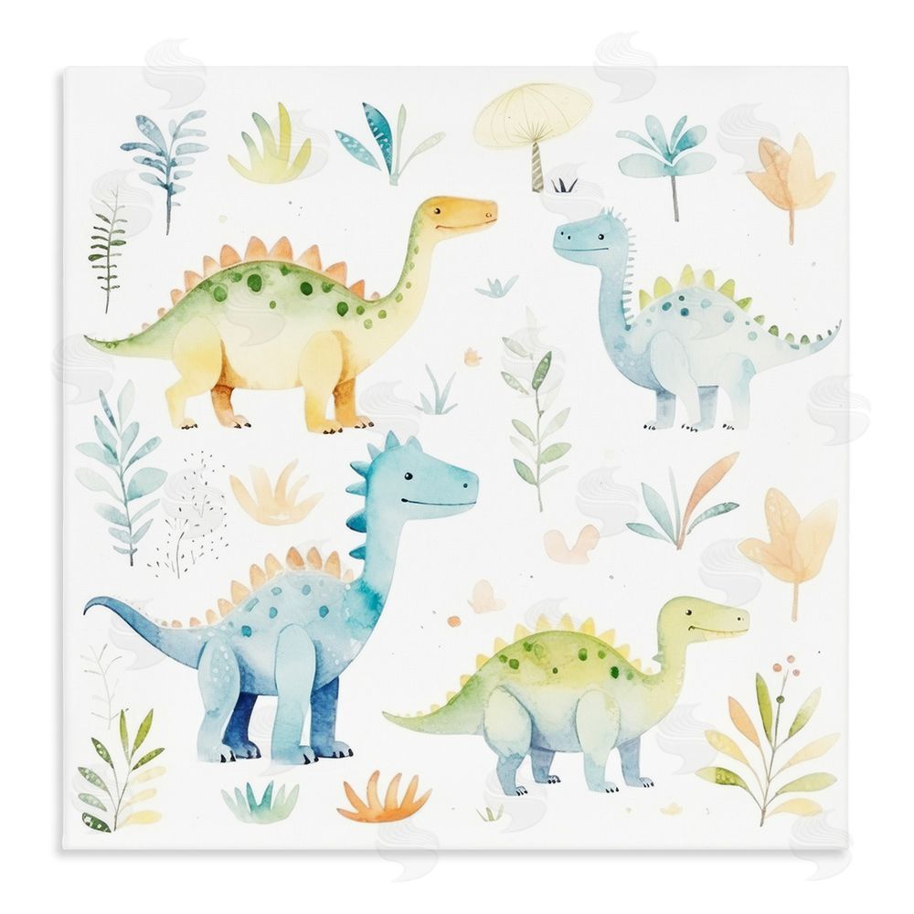 Lazar Studio Different Dinosaur Wonders Stretched Canvas Wall Art