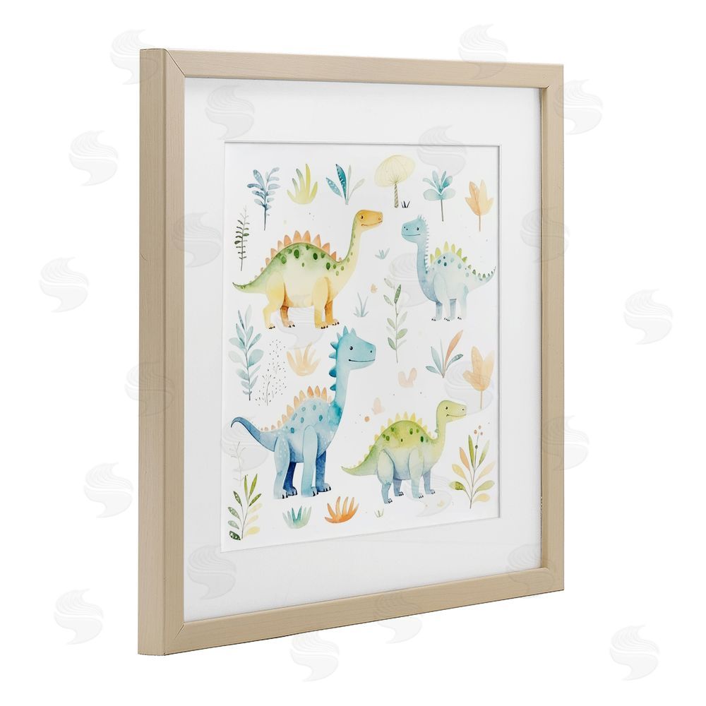 Lazar Studio Different Dinosaur Wonders Brown Framed Print Under Glass Wall Art