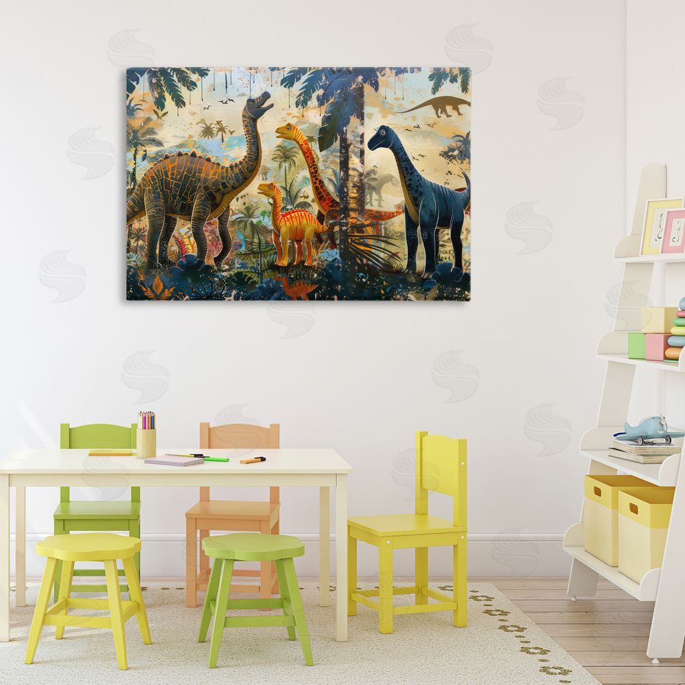 Lazar Studio Jurassic Journey in Nature Stretched Canvas Wall Art in Room