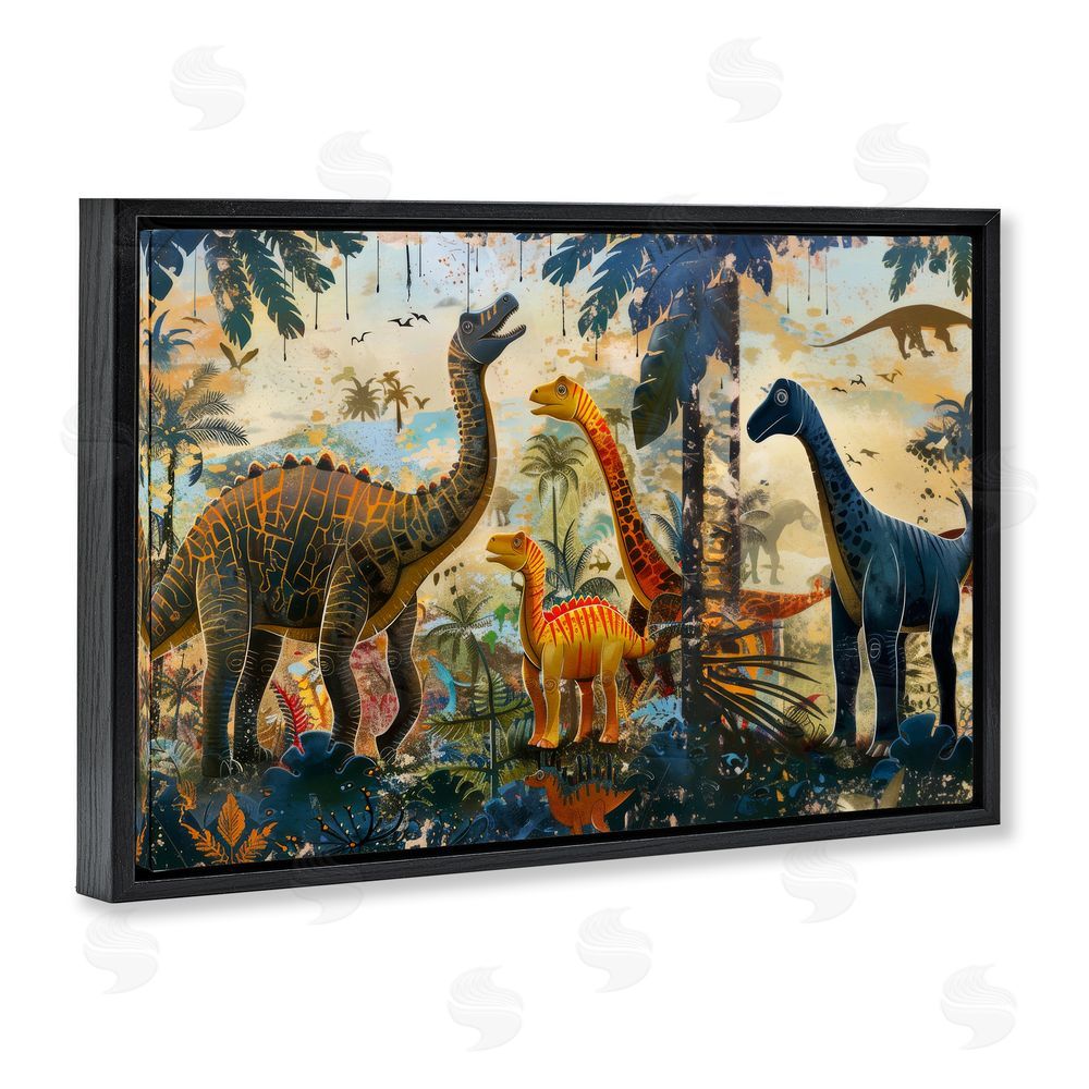 Lazar Studio Jurassic Journey in Nature Black Floating Framed Canvas Wall Art