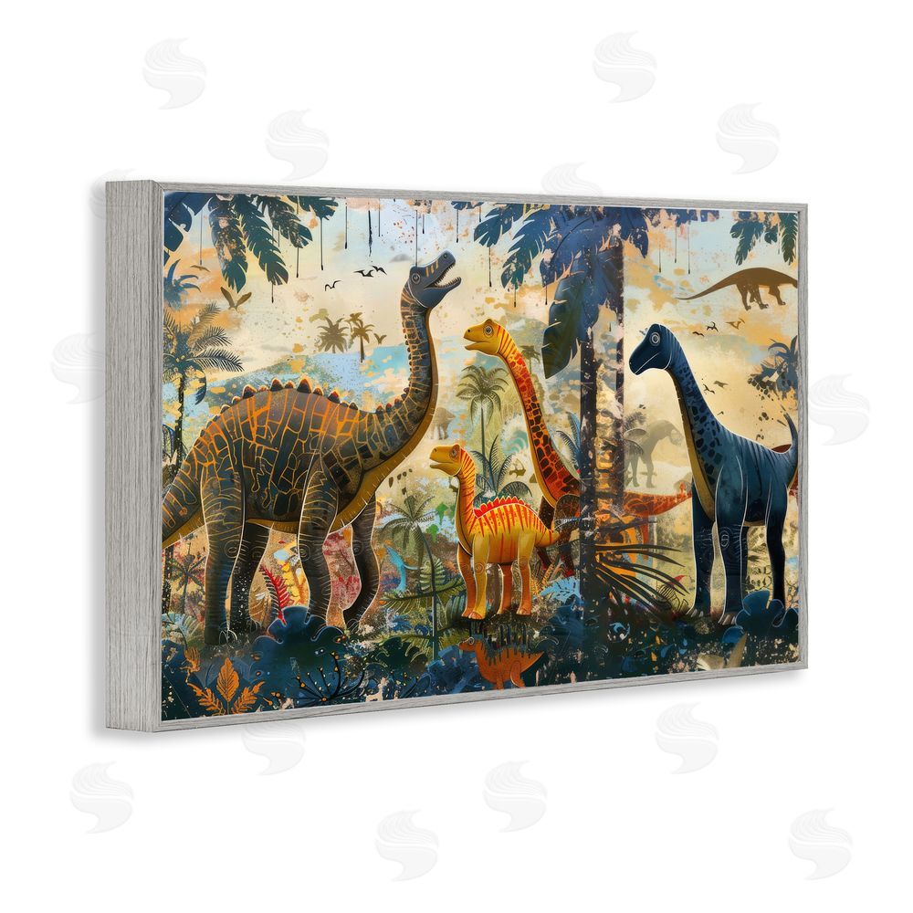 Lazar Studio Jurassic Journey in Nature Gray Framed Giclee Wall Art