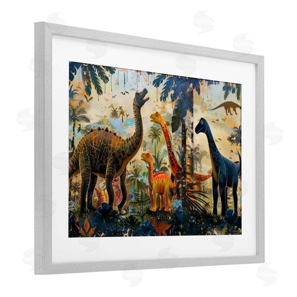 Lazar Studio Jurassic Journey in Nature Gray Framed Print Under Glass Wall Art