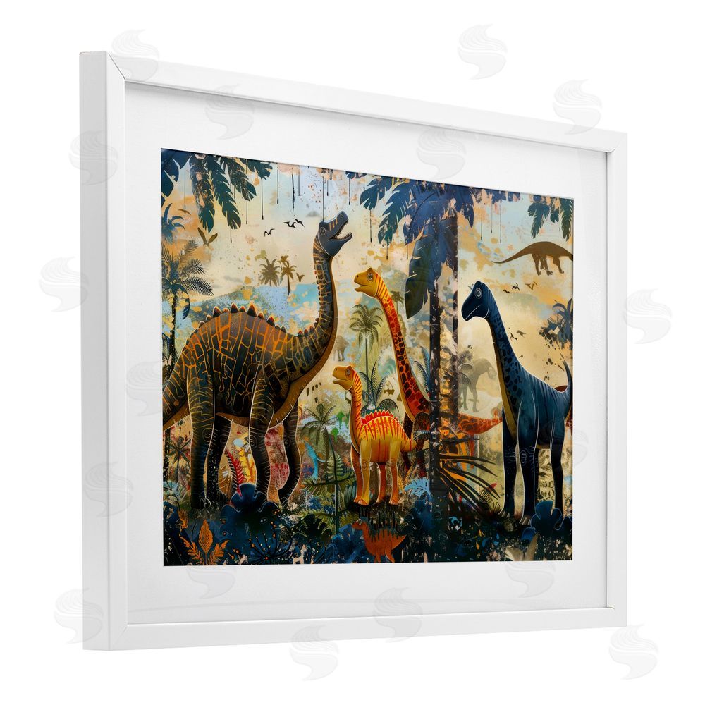Lazar Studio Jurassic Journey in Nature White Framed Print Under Glass Wall Art