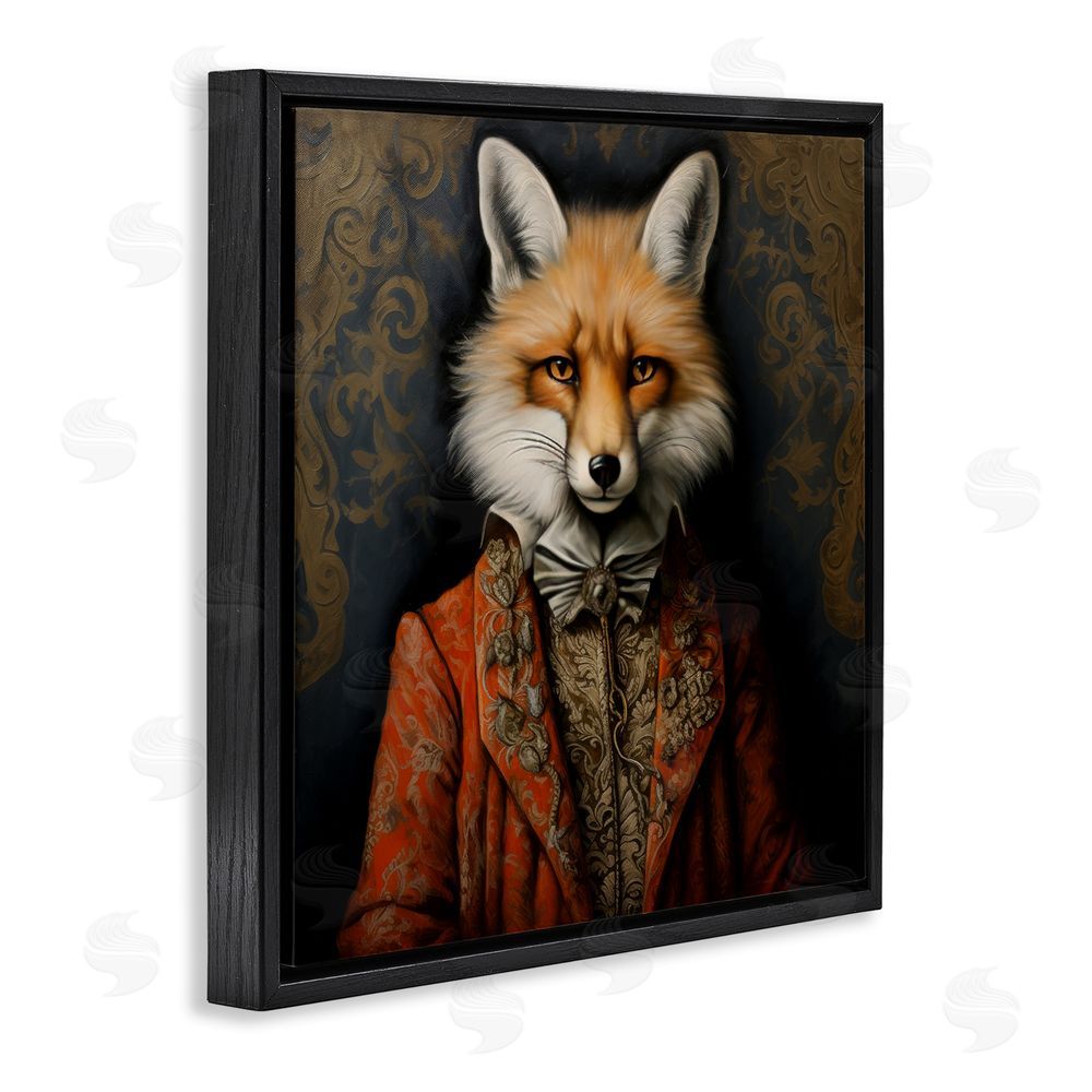Lazar Studio Mystical Metamorphosis Fox Black Floating Framed Canvas Wall Art