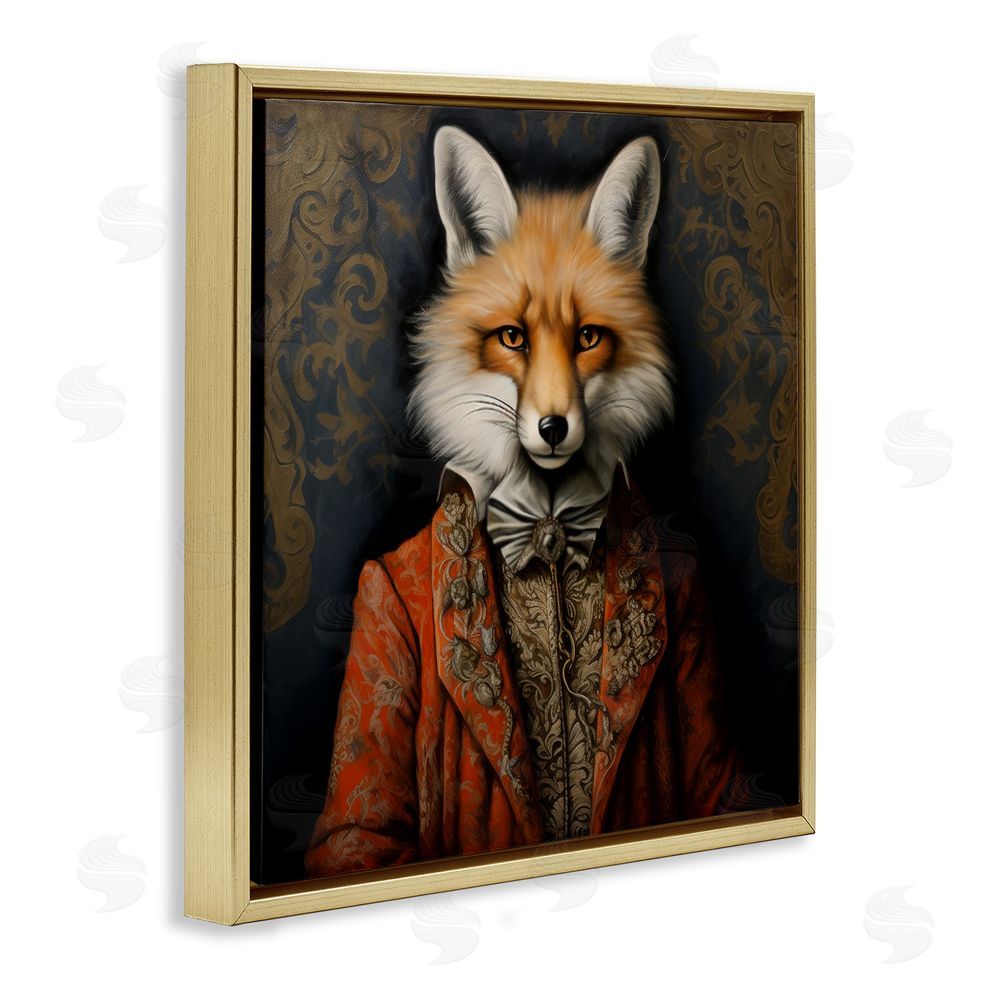 Lazar Studio Mystical Metamorphosis Fox Gold Floating Framed Canvas Wall Art