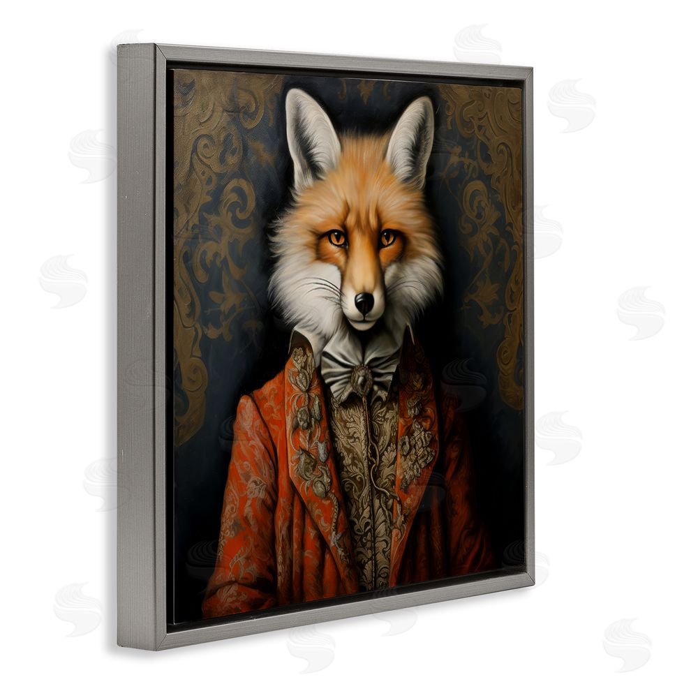 Lazar Studio Mystical Metamorphosis Fox Gray Floating Framed Canvas Wall Art