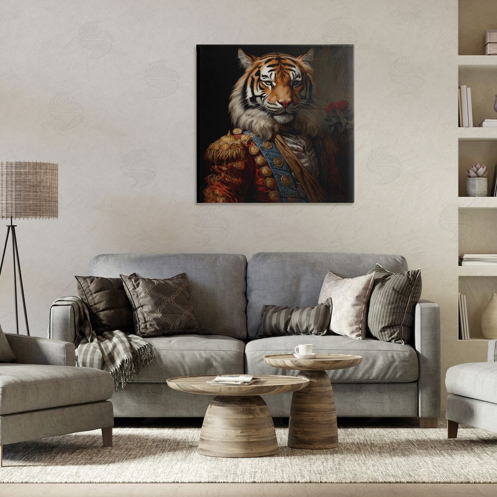 Lazar Studio Noble Tiger Transformation Stretched Canvas Wall Art in Room