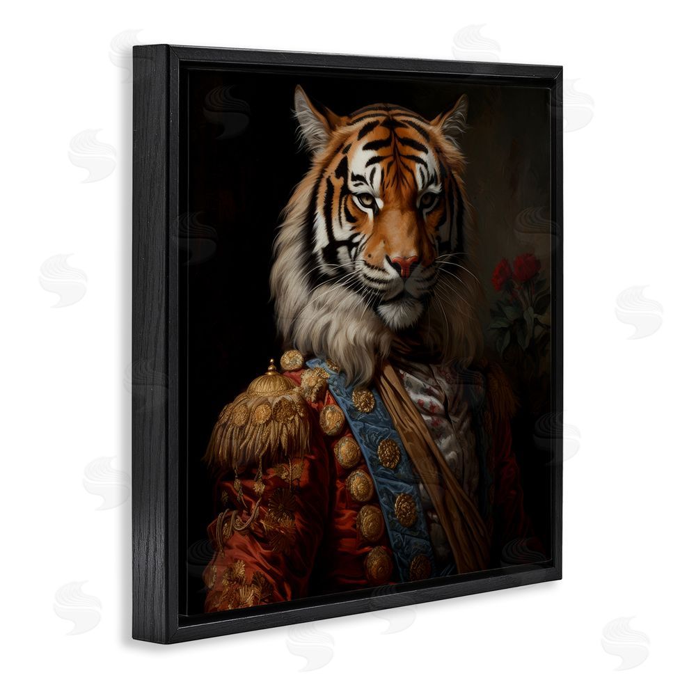Lazar Studio Noble Tiger Transformation Black Floating Framed Canvas Wall Art