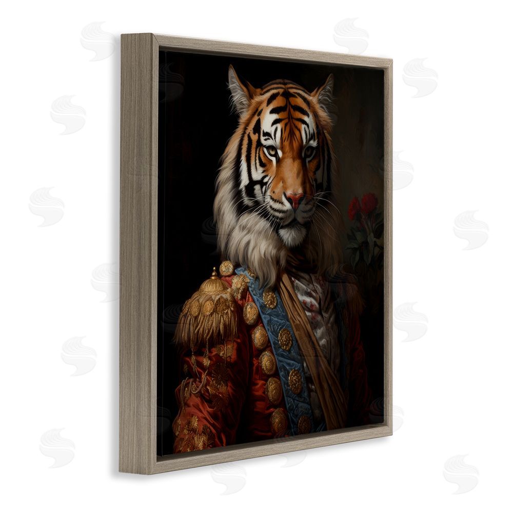 Lazar Studio Noble Tiger Transformation Brown Floating Framed Canvas Wall Art