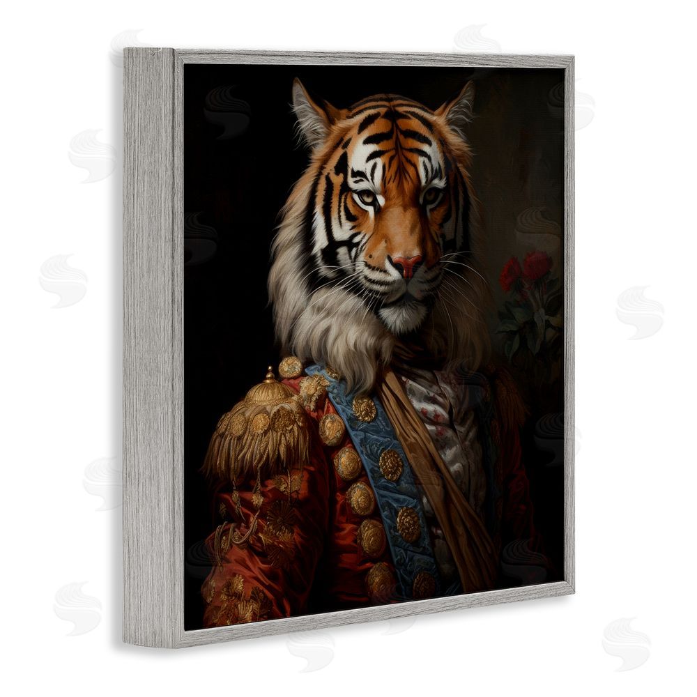 Lazar Studio Noble Tiger Transformation Gray Framed Giclee Wall Art