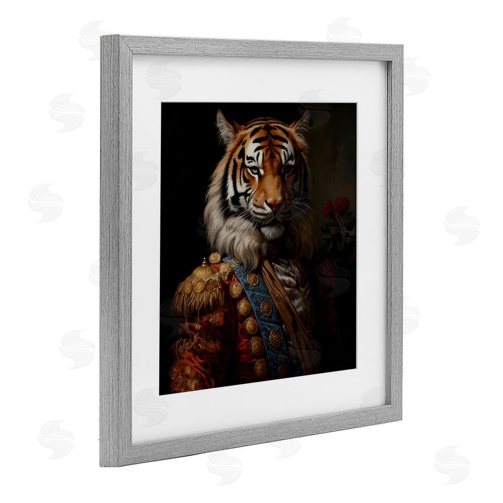 Lazar Studio Noble Tiger Transformation Gray Framed Print Under Glass Wall Art