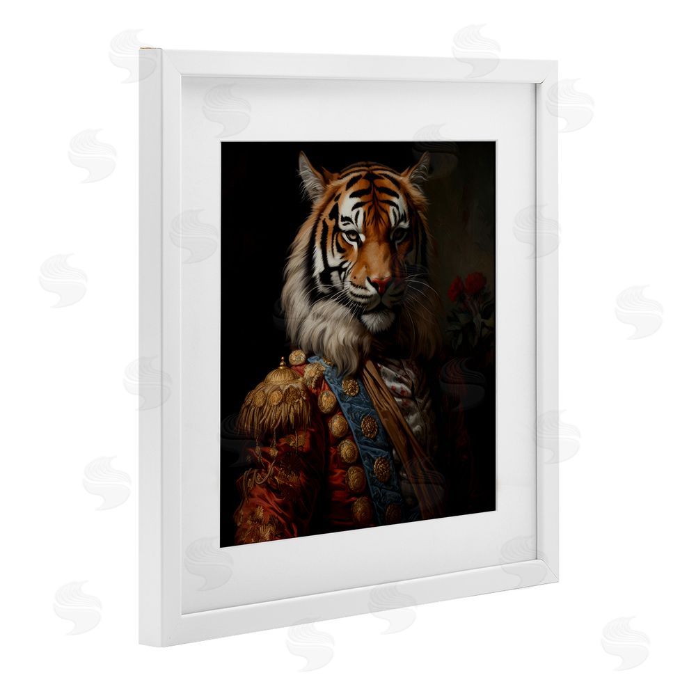 Lazar Studio Noble Tiger Transformation White Framed Print Under Glass Wall Art