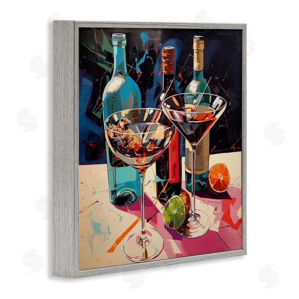 Lazar Studio Artsy Cocktails of Every Sip Gray Framed Giclee Wall Art Print