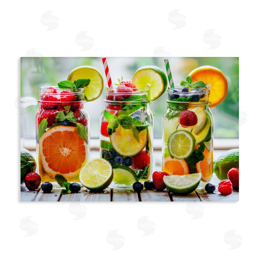 Lazar Studio Vibrant Citrus & Berry Infusion Stretched Canvas Wall Art Print