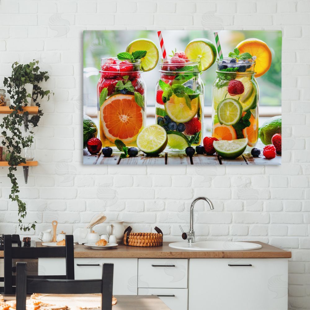 Lazar Studio Vibrant Citrus & Berry Infusion Stretched Canvas on Wall