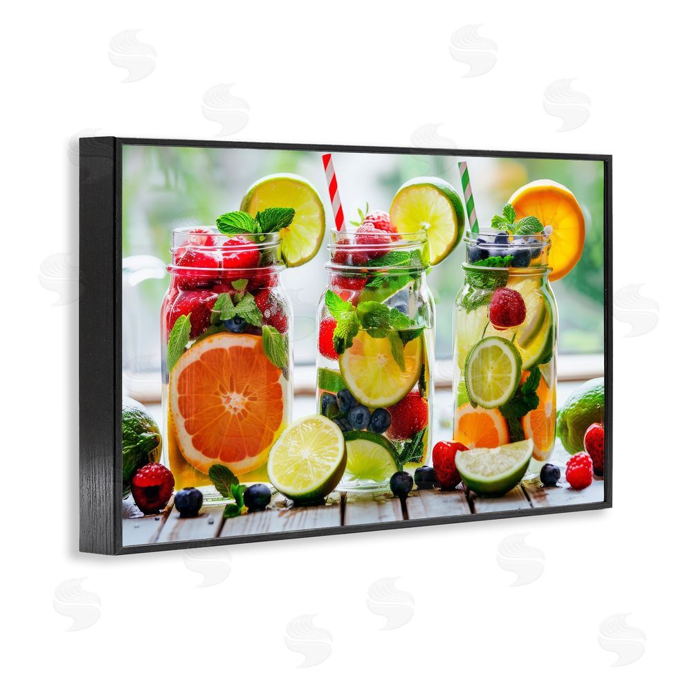 Lazar Studio Vibrant Citrus & Berry Infusion Black Framed Giclee Wall Art Print